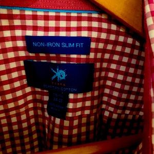 Egara slim fit dress shirt in gingham print.